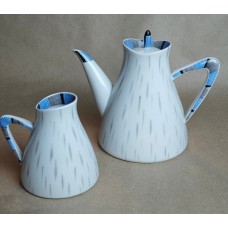 Biruza service teapot and milk jug, LFZ, USSR porcelain, Leningrad Porcelain Factory (LFZ).