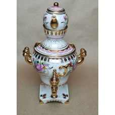Decorative Samovar with Teapot, Gzhel, USSR, 1972-1985.