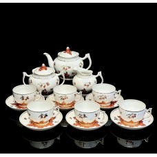 Barberry tea set for six (15 pieces), porcelain, DDFZ Verbilki, USSR.
