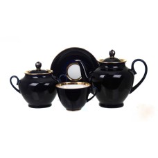 22K Gold Dark Cobalt Tea Set 