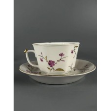 Vintage Gvozdika tea set, LFZ, USSR porcelain, 1950s.