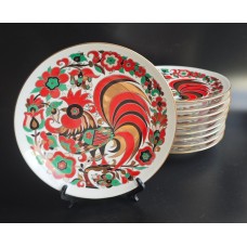 Decorative plate, Ellipse form, Cockerel design, LFZ.