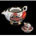 Unique Russian Teapot Golden Cockerels Lomonosov porcelain