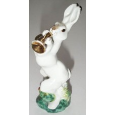The trumpeter hare USSR Lomonosov porcelain figurine 1950s