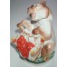 Bear - baby sitter rare Lomonosov porcelain figurine 1950s USSR