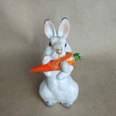 Hare with carrot USSR Lomonosov porcelain 1960s