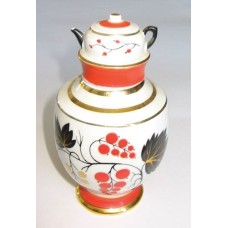 USSR porcelain tea caddy Red Currant Lomonosov