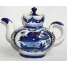 Cobalt Gold Teapot Starling Lomonosov porcelain