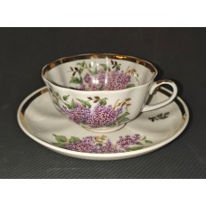 Lilac Teacup Set Dulevo USSR 1966
