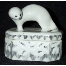 USSR 1950s ermine porcelain box