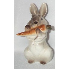 Charming Bunny with Carrot Russian Lomonosov porcelain figurine