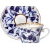 Cobalt cup and saucer Bluebells Lomonosov porcelain