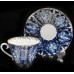 Cobalt gold cup and saucer Heath-cocks Russian Lomonosov porcelain