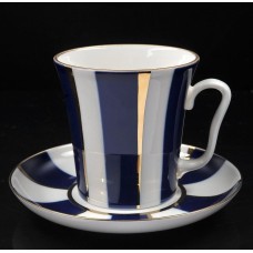 It was made in the Lomonosov Porcelain Factory in St. Petersburg, Russia former Soviet Union. The mug is approximately 4 inch. tall. The saucer is app