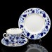 Cobalt Gold cup, saucer and plate Bluebells Lomonosov porcelain