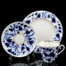 Cobalt Gold cup, saucer and plate Bluebells Lomonosov porcelain