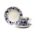 Cobalt Gold cup, saucer and plate Bluebells Lomonosov porcelain