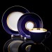 Cobalt tea cup saucer plate night Lomonosov porcelain