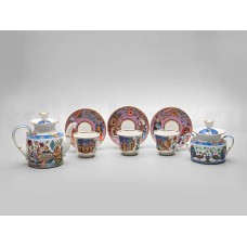 Tea service, Banquet shape, Mirgrad design, 6 place settings, 14 pieces, IFZ, New.