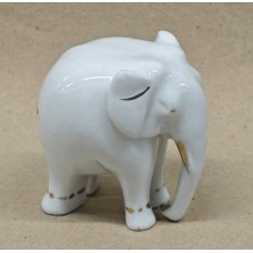 USSR 1950s Elephant Lomonosov porcelain figurine. It was made in the Lomonosov Porcelain Factory in Leningrad, Soviet Union. 2 3/4 inch. x 2 1/2 inch.