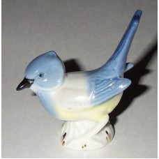 LFZ glass vase, Dulevo pattern, Gzhel decoration, LZFI mark.