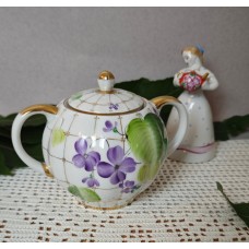 LFZ glass vase, Dulevo and Gzhel decorations, LZFI mark.