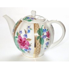 Enamel Painting Teapot Flowers Lomonosov porcelain