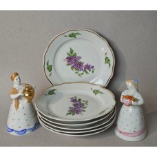 Lilac Plates Dulevo, 17 cm diameter, set of six.