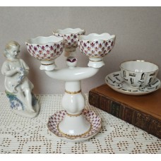 Three-Flame Tulip Net-Blues Candelabra, IFZ, New