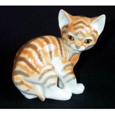 Beautiful Large Red Cat Lomonosov porcelain figurine