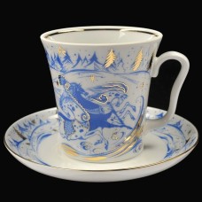 Cobalt Gold Mug and Saucer Cobalt Troika Lomonosov porcelain