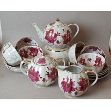 Vintage Raspberry Tulip (Raspberry Flower) tea set, Dulevo.