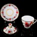 Beautiful Gold Covered Cup and Saucer Red Rooster Lomonosov porcelain
