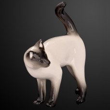 Graceful Siamese Cat Lomonosov porcelain figurine