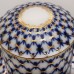 22K Gold Mug with Lid and Saucer Cobalt Net Imperial Lomonosov Porcelain