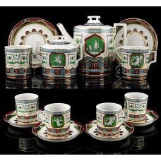 Unique Tea Set Antique 6/14 Russian Imperial Lomonosov Porcelain