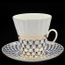 22K Gold Cobalt Net Bone China Cup and Saucer Dandelion Lomonosov Porcelain