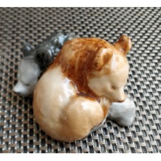 Bear Cubs Rare Lomonosov porcelain figurine Made in USSR 1940s
